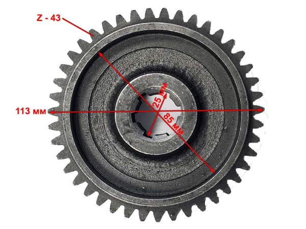 Шестерня вала переходного редуктора минитрактора z-43