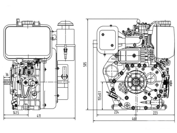 Двигатель дизельный Lifan C192F-D(вал 25мм под шпонку, сух. фильтр) 13лс 6А