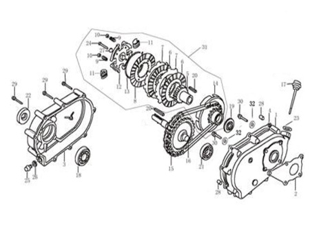Редуктор понижающий двигателя 5-8лс (вх.вал 20мм, вых. вал 22мм)